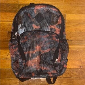 Eastsport Black and Orange Men's Mesh Camo Backpack